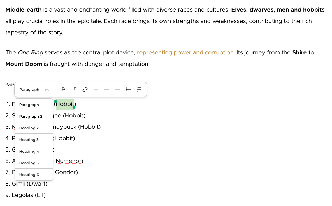 Text Block Example