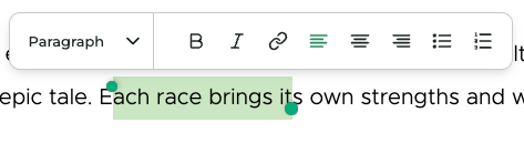 Editor toolbar